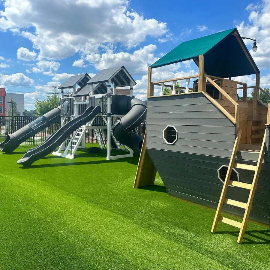 Playground turf installed under play equipment in Fort Mill, SC